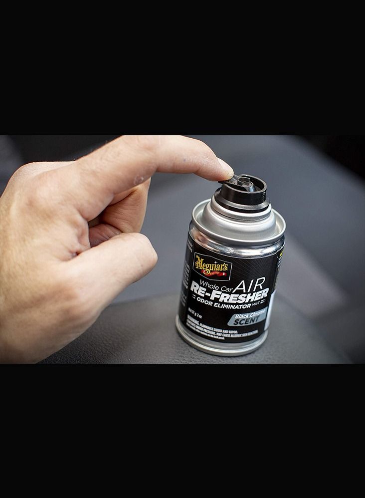 G181302 Whole Car Air Refresher- Odor Eliminator Mist - Black Chrome Scent 57g