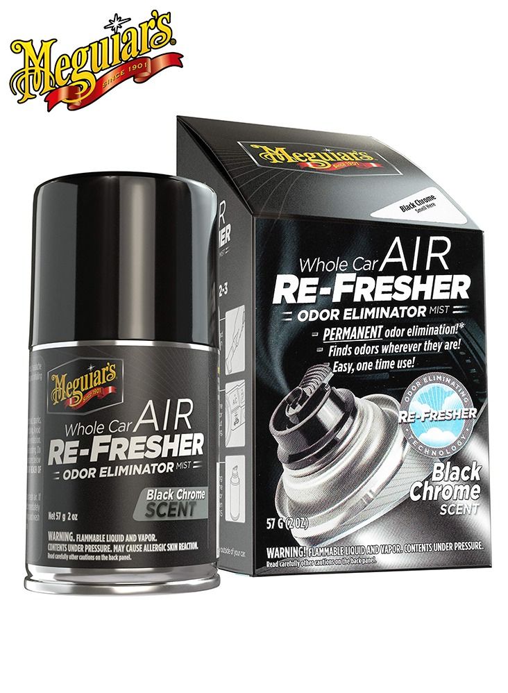 G181302 Whole Car Air Refresher- Odor Eliminator Mist - Black Chrome Scent 57g