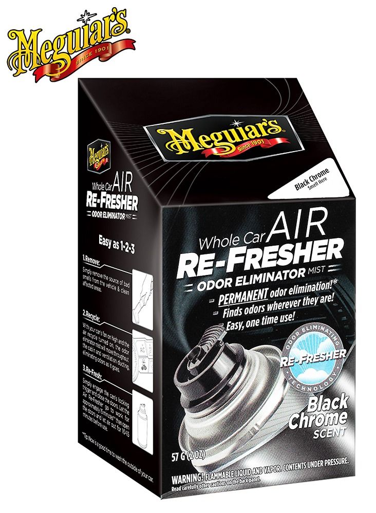 G181302 Whole Car Air Refresher- Odor Eliminator Mist - Black Chrome Scent 57g
