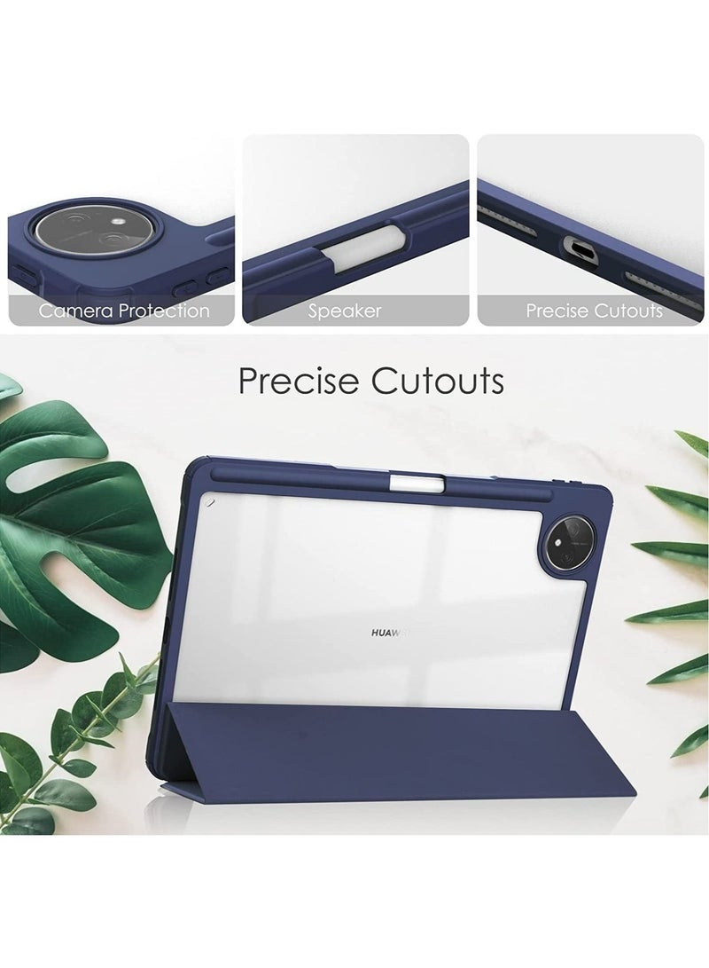 Case Compatible with Huawei MatePad Pro 11 2022 11.0 inch Smart Slim Trifold Stand Auto Sleep Wake Cover with Pencil Holder Clear Transparent Back Shell - Image 4