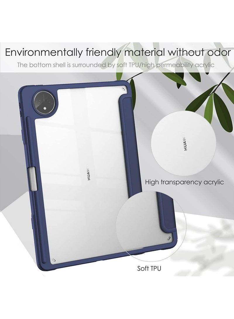 Case Compatible with Huawei MatePad Pro 11 2022 11.0 inch Smart Slim Trifold Stand Auto Sleep Wake Cover with Pencil Holder Clear Transparent Back Shell - Image 2
