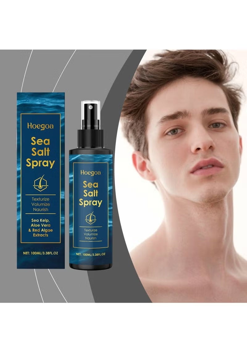 HOEGOA Sea Salt Spray for Hair | Texturizing & Volumizing Hair Spray | Oil Control Scalp Care with Aloe Vera & Red Algae | Beach Waves Styling Spray 100ml - Image 2