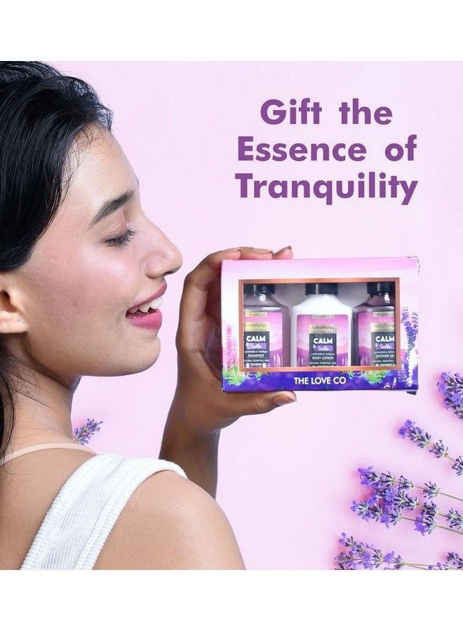 THE LOVE CO. Lavender Gift Collection | Indulge In Travel Pack Shower Gel, Body Lotion & Shampoo | Ideal Birthday & Special Occasion Hamper - Pack Of 3 - Image 3