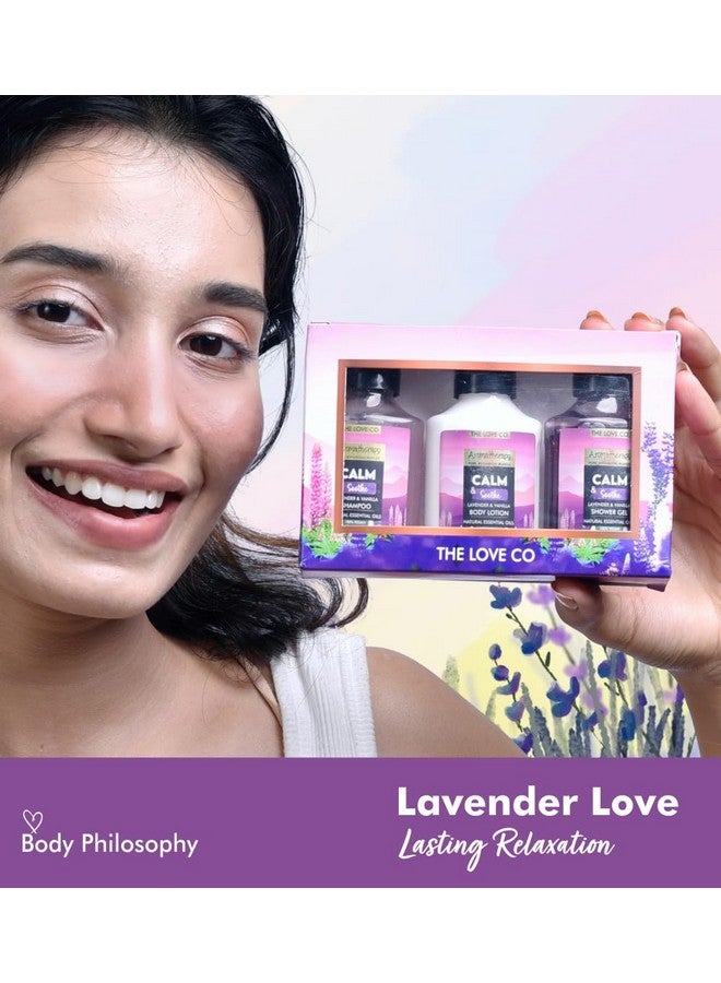 THE LOVE CO. Lavender Gift Collection | Indulge In Travel Pack Shower Gel, Body Lotion & Shampoo | Ideal Birthday & Special Occasion Hamper - Pack Of 3 - Image 2