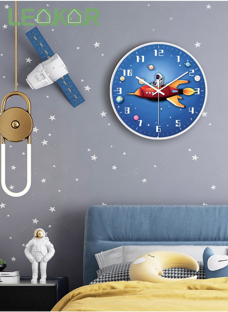 12 Inch Silent Non Ticking Children Round Wall Clock Battery Operated Space Travel Style Decor Children Clock Blue - pzsku/Z076DEEDF7E872EC583F5Z/45/_/1703759113/5dfe0b61-847c-4951-b97a-03a06b08f85f