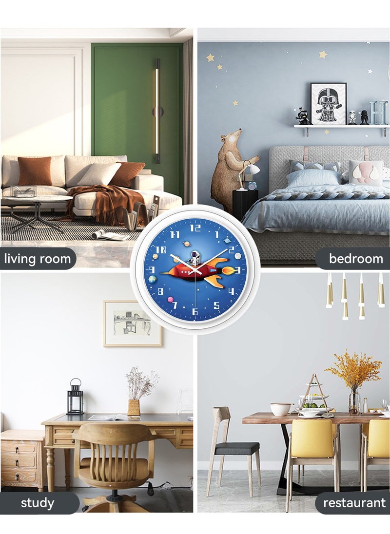 12 Inch Silent Non Ticking Children Round Wall Clock Battery Operated Space Travel Style Decor Children Clock Blue - pzsku/Z076DEEDF7E872EC583F5Z/45/_/1703759119/89335e7d-8010-43fc-9e42-03797d72c5f2