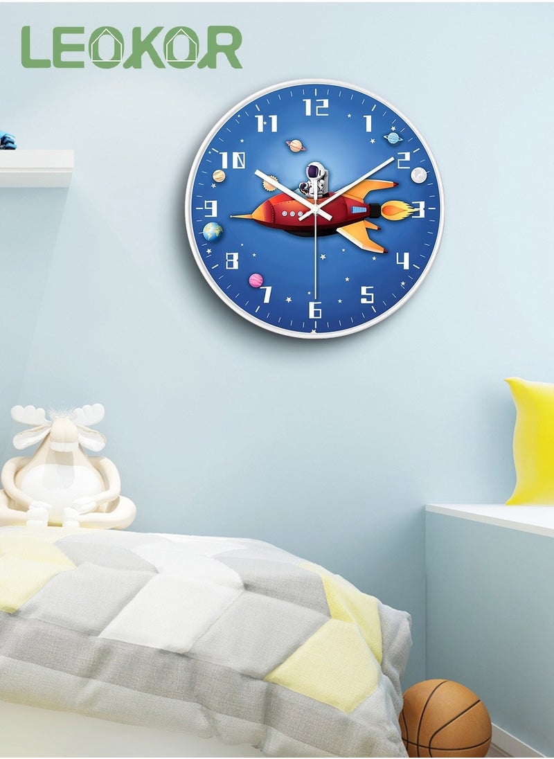 12 Inch Silent Non Ticking Children Round Wall Clock Battery Operated Space Travel Style Decor Children Clock Blue - pzsku/Z076DEEDF7E872EC583F5Z/45/_/1703759127/baa8fcb0-8eb6-468b-a849-cc010db63ce4