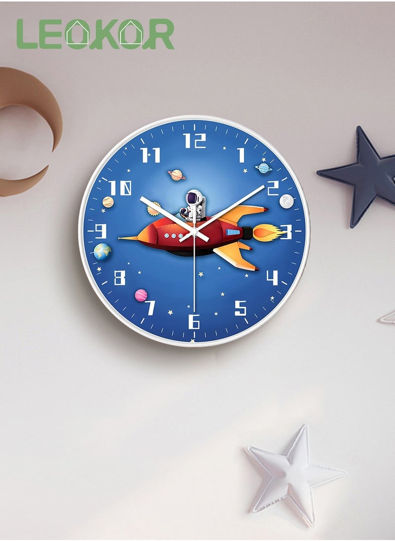 12 Inch Silent Non Ticking Children Round Wall Clock Battery Operated Space Travel Style Decor Children Clock Blue - pzsku/Z076DEEDF7E872EC583F5Z/45/_/1703759130/fbf0d672-c0c4-4565-83fd-b535ceb93021