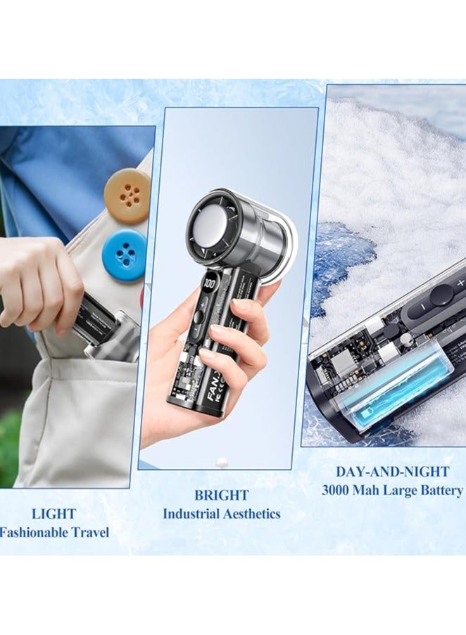MHR Portable Handheld Fan with LED Display, Rechargeable Mini Travel Fan for Office, Outdoor & Home Use - Image 4