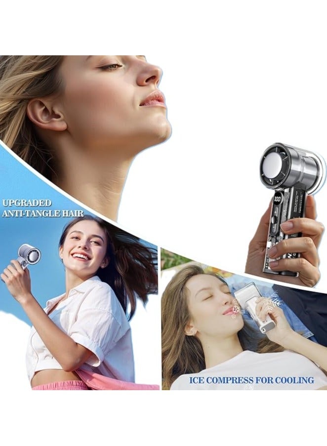 MHR Portable Handheld Fan with LED Display, Rechargeable Mini Travel Fan for Office, Outdoor & Home Use - Image 5