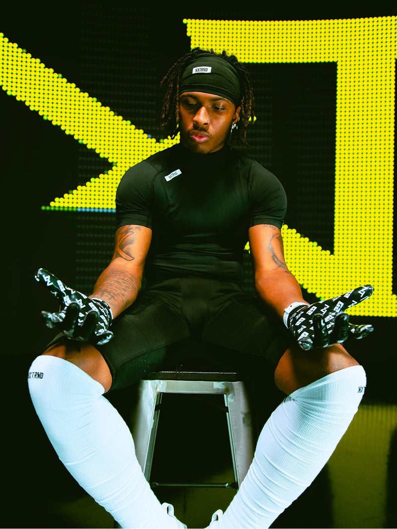 NXT NXTRND Nxtrnd Men's Turtleneck Compression T-Shirt, Short Sleeve Mock Neck (Black, Large) - Image 2