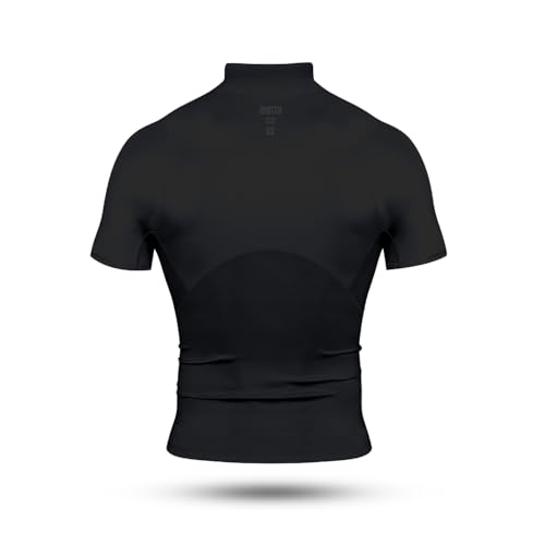NXT NXTRND Nxtrnd Men's Turtleneck Compression T-Shirt, Short Sleeve Mock Neck (Black, Large) - Image 4