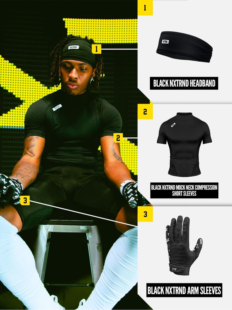 NXT NXTRND Nxtrnd Men's Turtleneck Compression T-Shirt, Short Sleeve Mock Neck (Black, Large) - Image 5