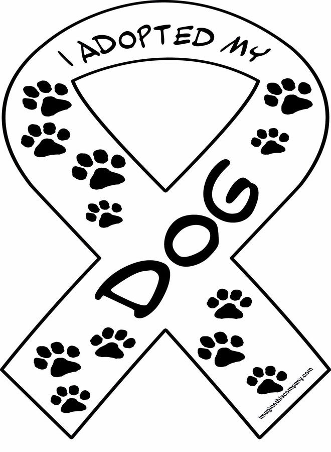 Imagine This 8-Inch by 4-Inch Car Magnet Social Issues Ribbon, I Adopted My Dog - Image 1