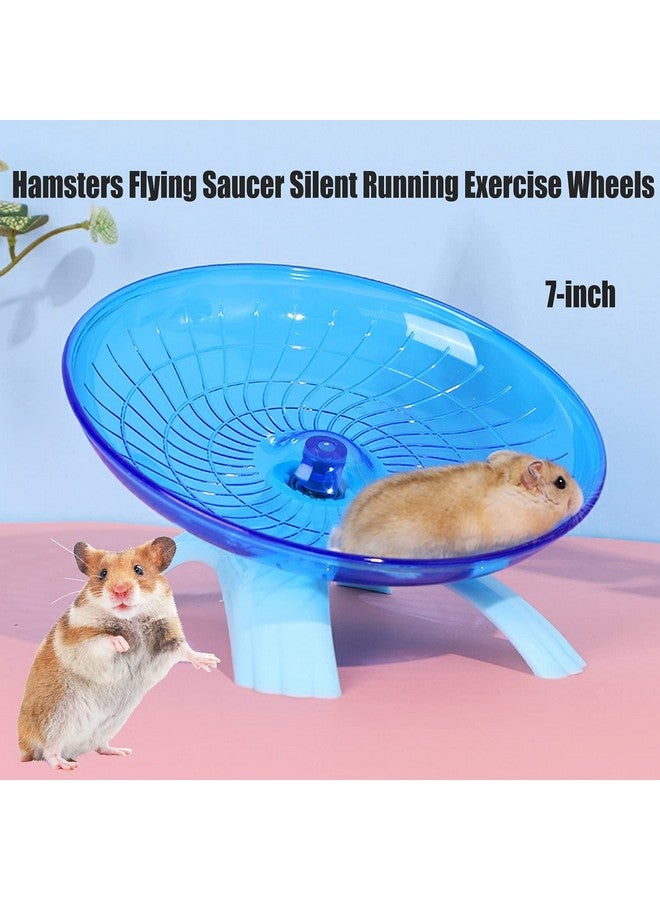 هامليدي مجموعة ألعاب تمارين الجري والجري والفئران الصغيرة من هامستر هامليدي مع طبق طائر وعجلة فأر صامتة وبيت قوس قزح وكعكة عشب ووجبات خفيفة حلوة من الخيزران للفئران القزمة، 10 قطع - Image 3