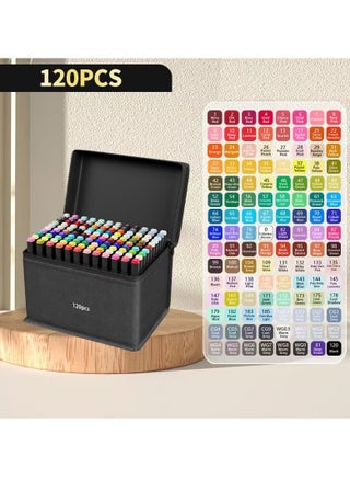 120-color marker set, dual-tip marker pens, oil-based and watercolor pens, for students and children, colored pens for drawing - pzsku/Z076E25C5E53791080BAEZ/45/_/1732465807/42ed51f6-f5ae-4e1b-8975-4195ee52b7e3