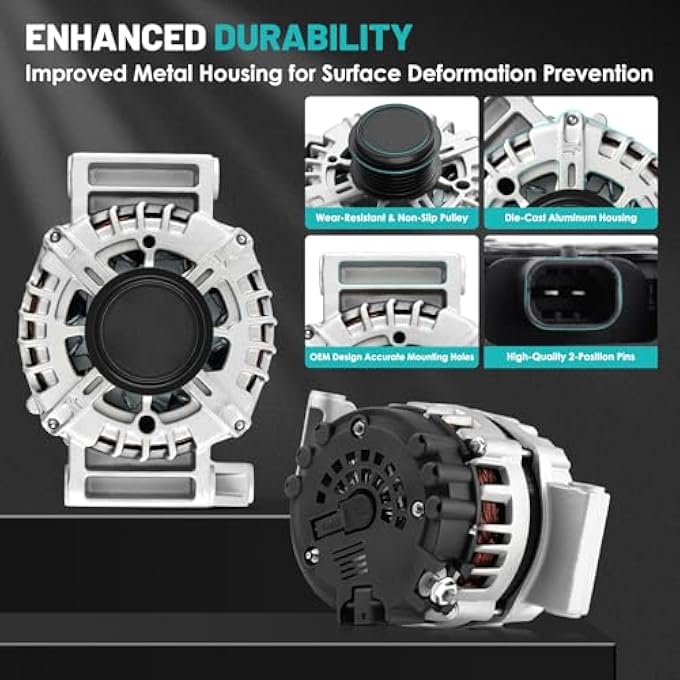 Farrme 11265 Car Alternators 125 Amp 7-Groove Pulley Fit for Chevrolet Malibu 2008-2012, Cobalt 2008-2010, for Pontiac G5 2008-2010, for Saturn Aura 2008-2009, Sky 2008-2008,Vue 2008-2010 L4 2.2L 2.4L - Image 4