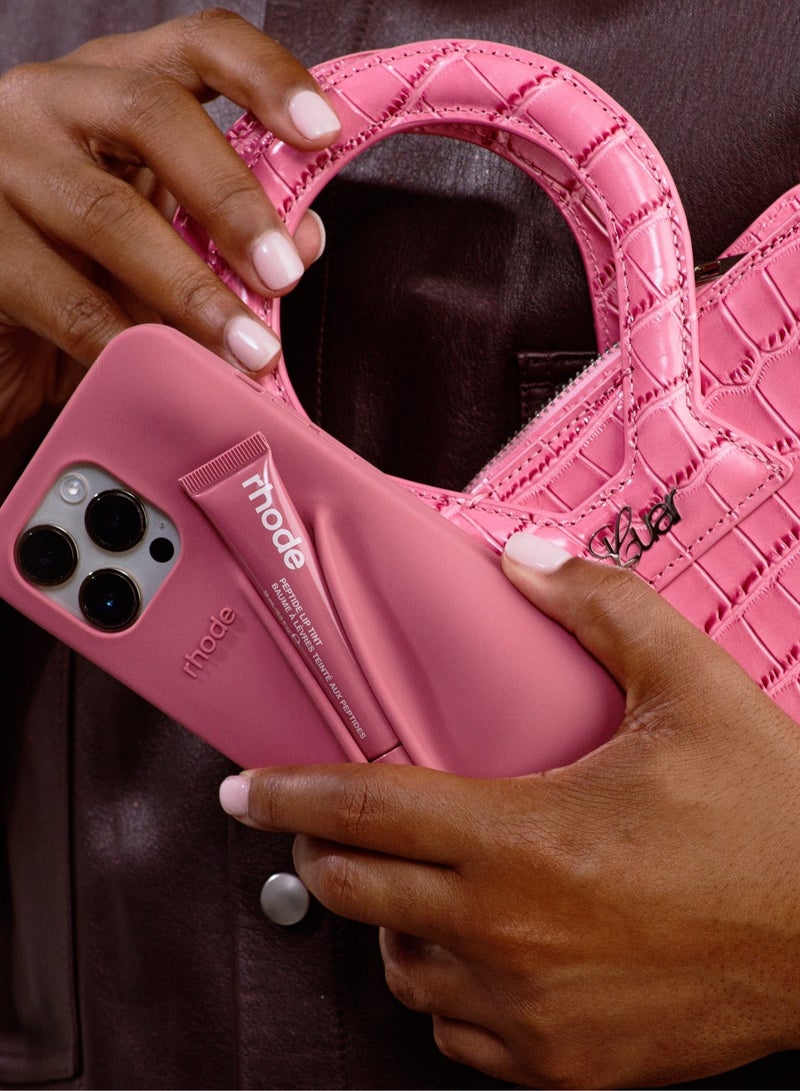 Rhode iPhone 14 Phone Case with Lip Gloss ,Silicone Shockproof and Scratch-Resistant Protective Case,Phone Rhode Case with Silicone Lipstick Holder,Applicable to iPhone 14-(Salty Tan） - Image 2