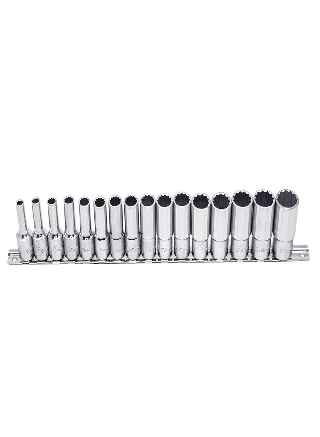Genius Tools TW-316MD 16 Piece 3/8" Dr. Metric Deep Hand Socket Set - Image 1