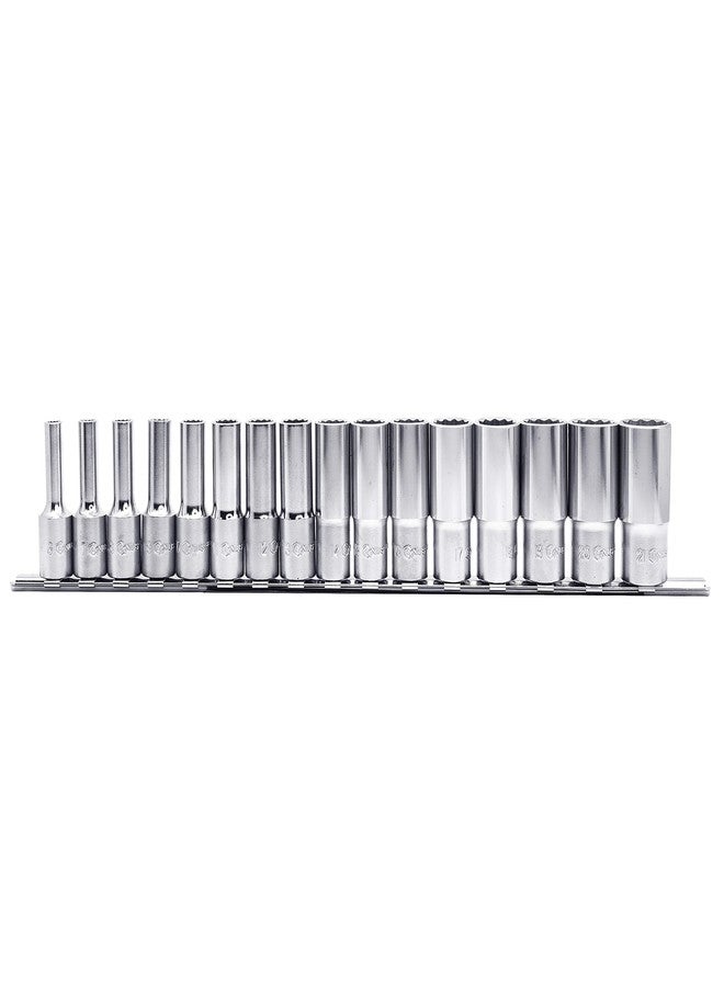 Genius Tools TW-316MD 16 Piece 3/8" Dr. Metric Deep Hand Socket Set - Image 2