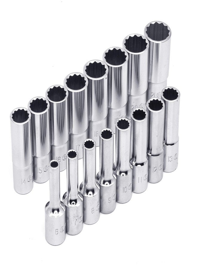 Genius Tools TW-316MD 16 Piece 3/8" Dr. Metric Deep Hand Socket Set - Image 4