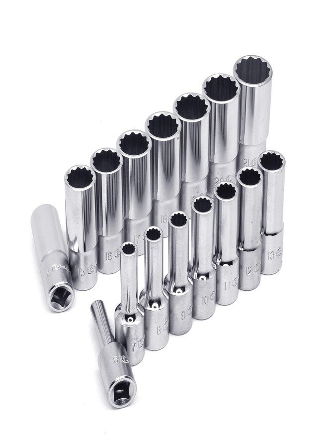 Genius Tools TW-316MD 16 Piece 3/8" Dr. Metric Deep Hand Socket Set - Image 5