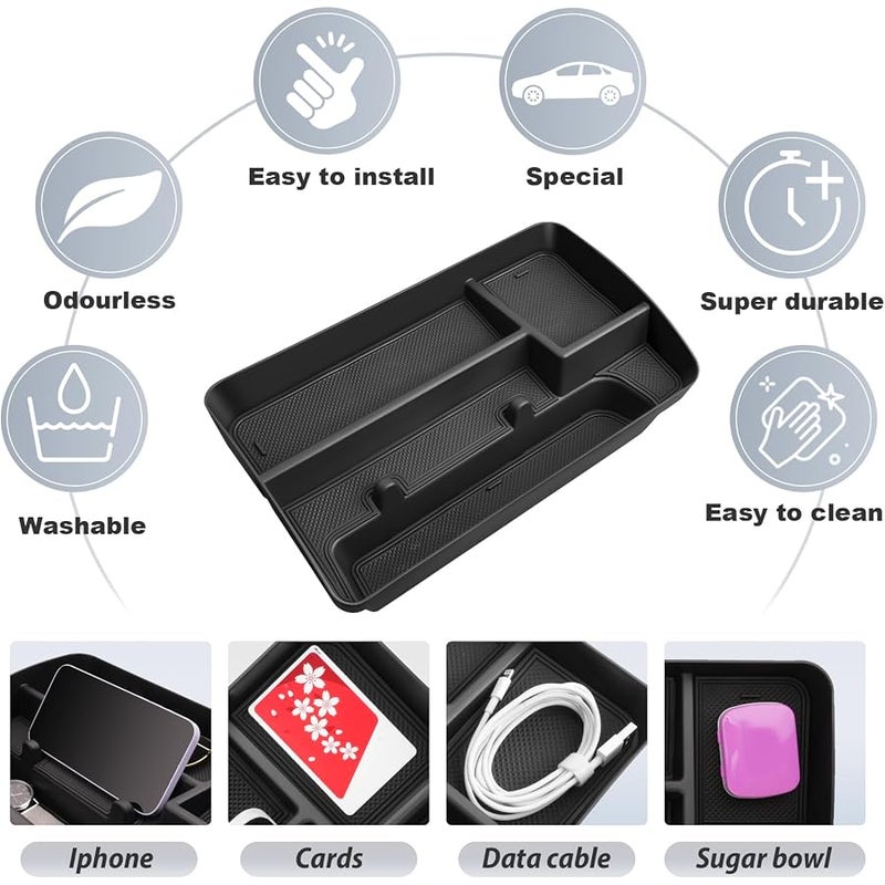 SKTU for 2023 2024 Colorado Dashboard Organizer 2023 2024 Chevy Colorado/GMC Canyon Behind Screen Organizer 2024 Colorado ABS Materials Tray 2023 2024 Chevy Colorado Accessories with Phone Holder - Image 5