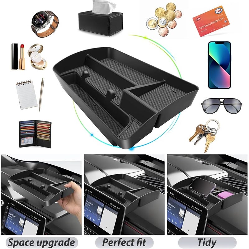 SKTU for 2023 2024 Colorado Dashboard Organizer 2023 2024 Chevy Colorado/GMC Canyon Behind Screen Organizer 2024 Colorado ABS Materials Tray 2023 2024 Chevy Colorado Accessories with Phone Holder - Image 2