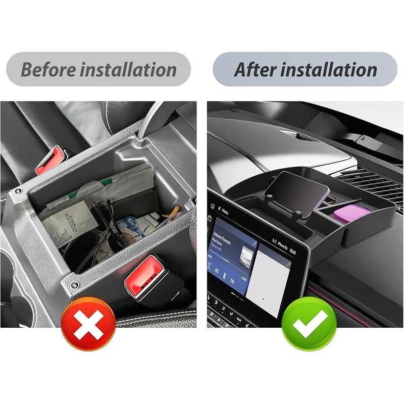 SKTU for 2023 2024 Colorado Dashboard Organizer 2023 2024 Chevy Colorado/GMC Canyon Behind Screen Organizer 2024 Colorado ABS Materials Tray 2023 2024 Chevy Colorado Accessories with Phone Holder - Image 3