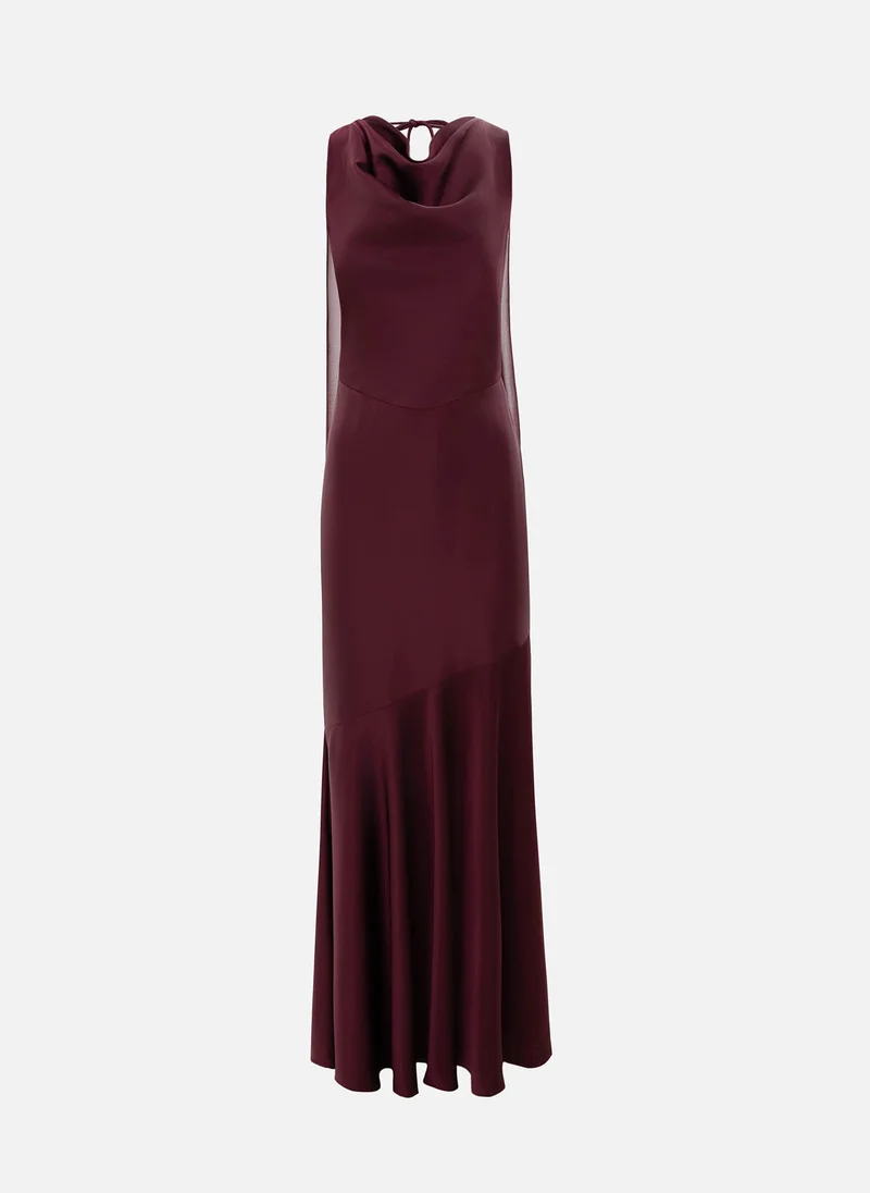 Lichi Maxi dress with ribbons on the shoulders