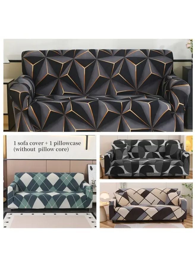 غطاء أريكة أحادي المقعد مطبوع بأشكال هندسية ممتدة بحثًا عن ألوان الأحلام - Image 2