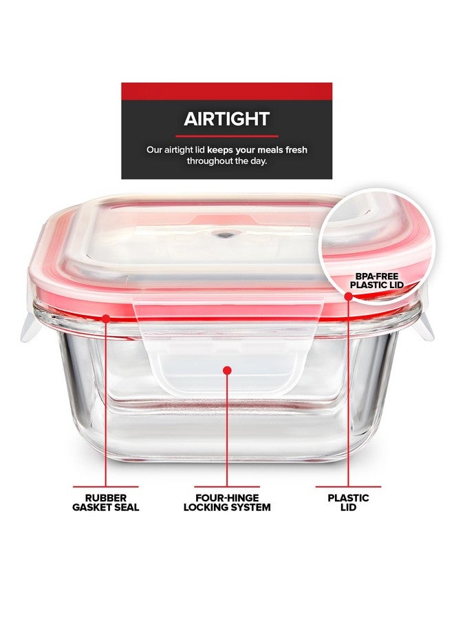 Stock Your Home Glass Portion Control Bariatric Containers (3 Pack), 1 Cup Food Containers with Two 4 oz Compartments, 4oz Food Storage Containers for meal prep, Microwave Safe Glass Portion Containers with Lids - Image 4