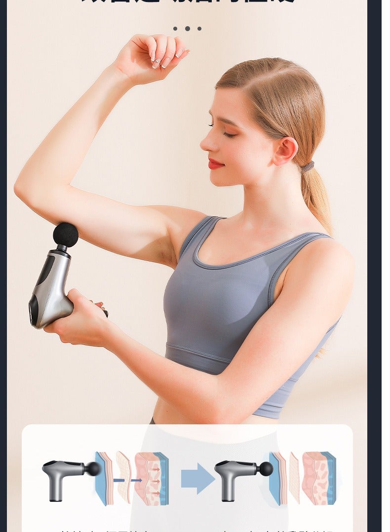 GUDOO Massage Gun Deep Tissue Muscle Massager for Athletes Portable Massage Device for Pain Relief with 6 Speeds and 4 Accessories  - Image 3