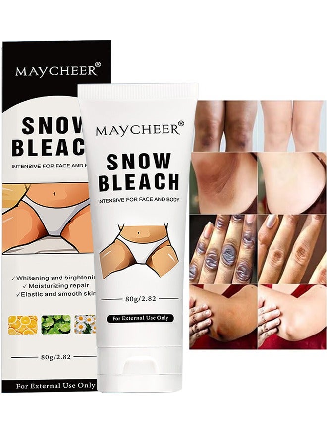 مايتشير كريم مبيض الثلج لتبييض الجزء الخاص تحت الإبط ، كريم تبييض البشرة الداكنة للبقع الداكنة ، كريم تبييض تفتيح بشرة الوجه والجسم لتفتيح المناطق الحميمة ، 80 جرام - Image 1