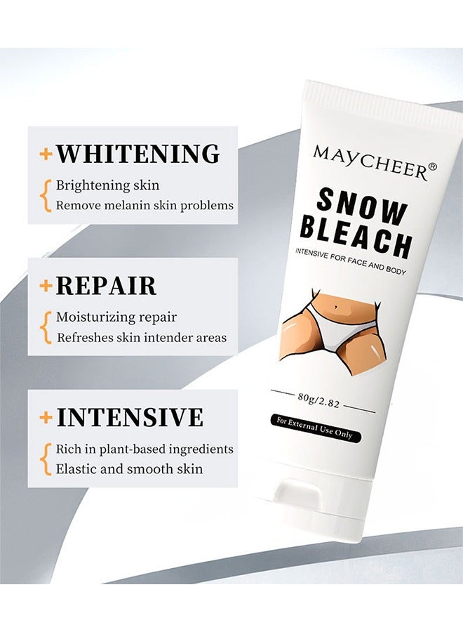 مايتشير كريم مبيض الثلج لتبييض الجزء الخاص تحت الإبط ، كريم تبييض البشرة الداكنة للبقع الداكنة ، كريم تبييض تفتيح بشرة الوجه والجسم لتفتيح المناطق الحميمة ، 80 جرام - Image 4