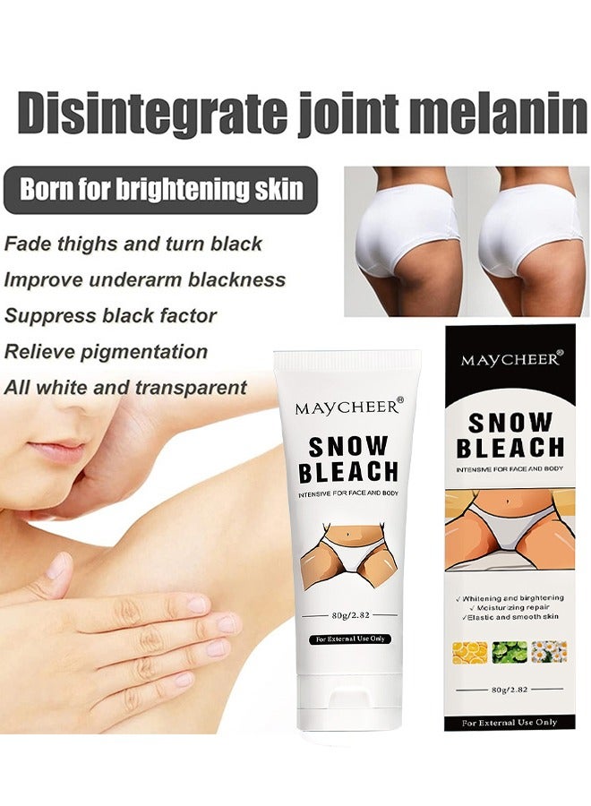 مايتشير كريم مبيض الثلج لتبييض الجزء الخاص تحت الإبط ، كريم تبييض البشرة الداكنة للبقع الداكنة ، كريم تبييض تفتيح بشرة الوجه والجسم لتفتيح المناطق الحميمة ، 80 جرام - Image 5