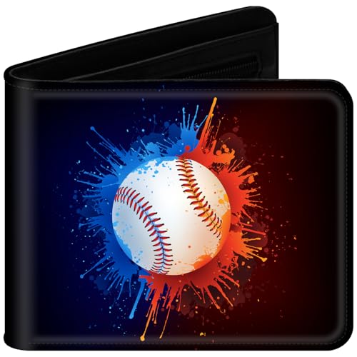 JONYEE Boys Wallet for Kids and Teenager, Funny Leather Bifold Purse with Zipper Coin Pocket and Card Cash Holder for Youth Men, Cool Cartoon Game Wallet for Kids Gifts -Baseball Blue - Image 1