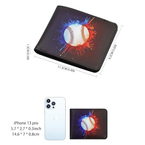 JONYEE Boys Wallet for Kids and Teenager, Funny Leather Bifold Purse with Zipper Coin Pocket and Card Cash Holder for Youth Men, Cool Cartoon Game Wallet for Kids Gifts -Baseball Blue - Image 3