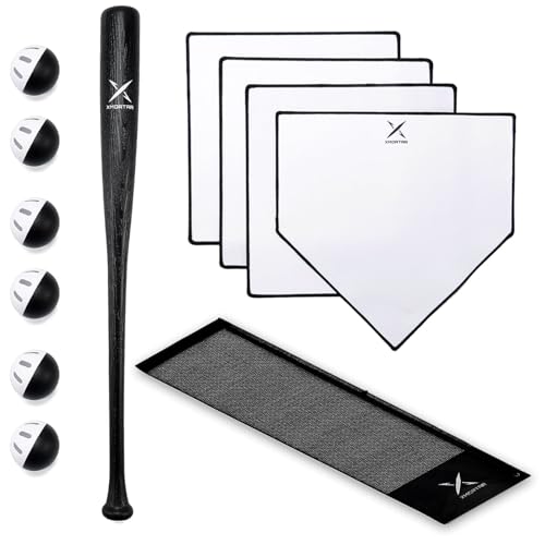 Xmortar Grand Slam Baseball Bat Set Includes 1 Plastic Bat 6 Perforated Balls and 4 Throw Down Bases for Youth Teenagers Adults - Image 1