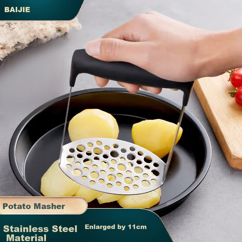 Baijie الفولاذ المقاوم للصدأ البطاطا هراسة, دليل البطاطا الصحافة, استخدام المنزلي البطاطا هراسة, البطاطا هريس كسارة أداة, الطفل الغذاء المطحنة - Image 1