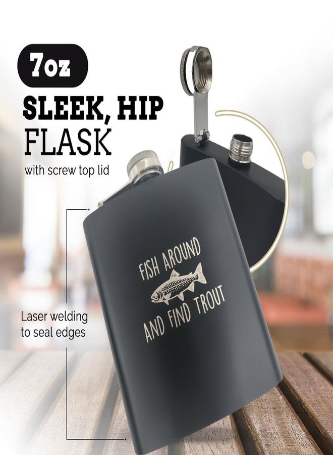 Pretty Inappropriate Funny Fishing Gifts for Men, Gifts for Outdoorsy Men, Cool Presents for Fishermen, Funny Fish Lovers Presents, Outdoorsman Accessories, Fish Around and Find Trout Flask - Image 2