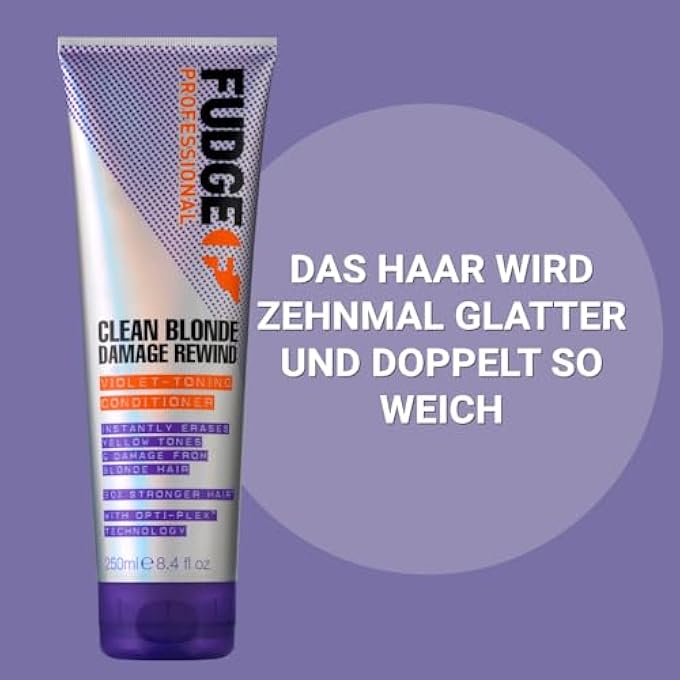 Fudge PROFESSIONAL CLEAN BLONDE DAMAGE REWIND CONDITIONER, BULK SIZE, INTENSE PURPLE TONING FOR BLONDE HAIR, BOND REPAIR TECHNOLOGY, SULFATE FREE, 1 LITRE - Image 3