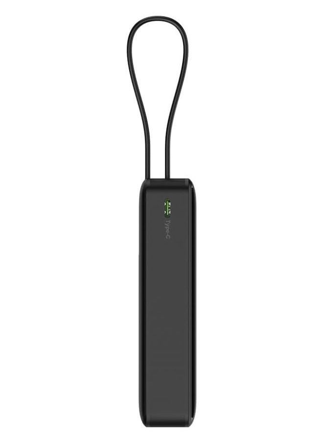 IQ TOUCH VOLT X5 PD 20W 5000mAh Power Bank, Built-in USB-C Cable, Super Mini, Fast Charger, Plane Approved, LCD Digital Display, Type-C Input/Output, Black  - Image 2