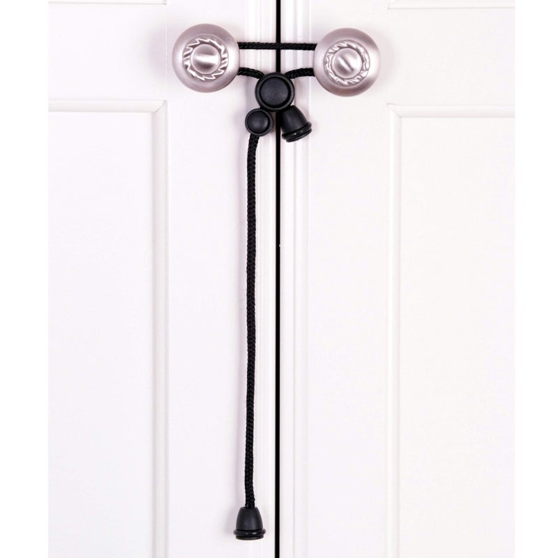 Kiscords Baby Safety Cabinet Locks for Knobs Child Safety Cabinet Latches for Home Safety Strap for Baby Proofing Cabinets Kitchen Door RV No Drill No Screw No Adhesive Black
