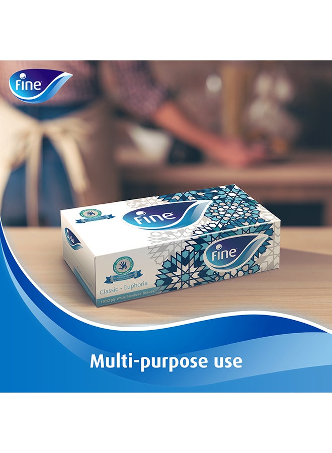 Fine 150 Sheets 2 Ply Sterilized  Facial Tissue Pack Of 18 White - Image 4