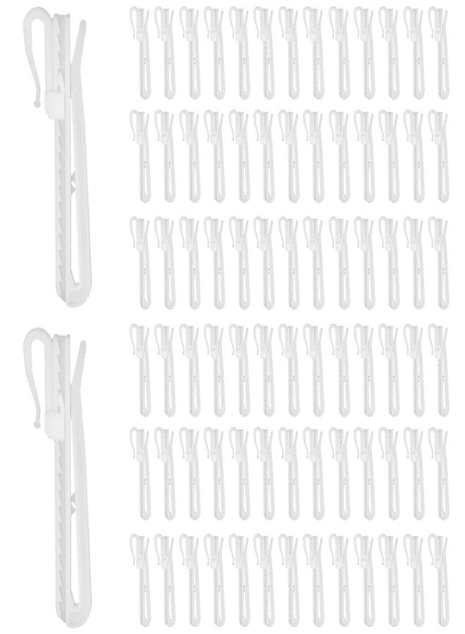 Fancypost 80 Pcs Adjustable Plastic Pinch Pleat Curtain Hooks & Clips - Durable Curtain Hooks for Drapes, Window, Door & Shower Curtains - Easy to Use Curtain Pin Hooks - Image 1