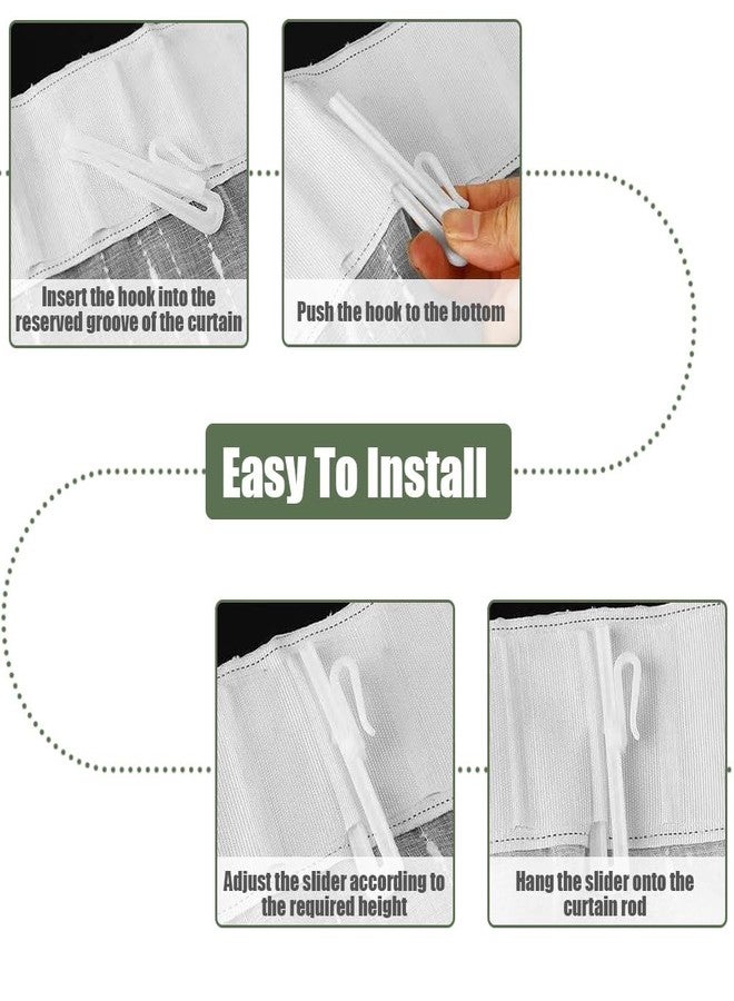 Fancypost 80 Pcs Adjustable Plastic Pinch Pleat Curtain Hooks & Clips - Durable Curtain Hooks for Drapes, Window, Door & Shower Curtains - Easy to Use Curtain Pin Hooks - Image 5