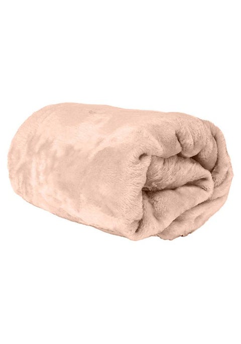 Single Micro Fleece Flannel Blanket 260 GSM Super Plush and Comfy Throw Blanket Size 150 x 200cm Cream