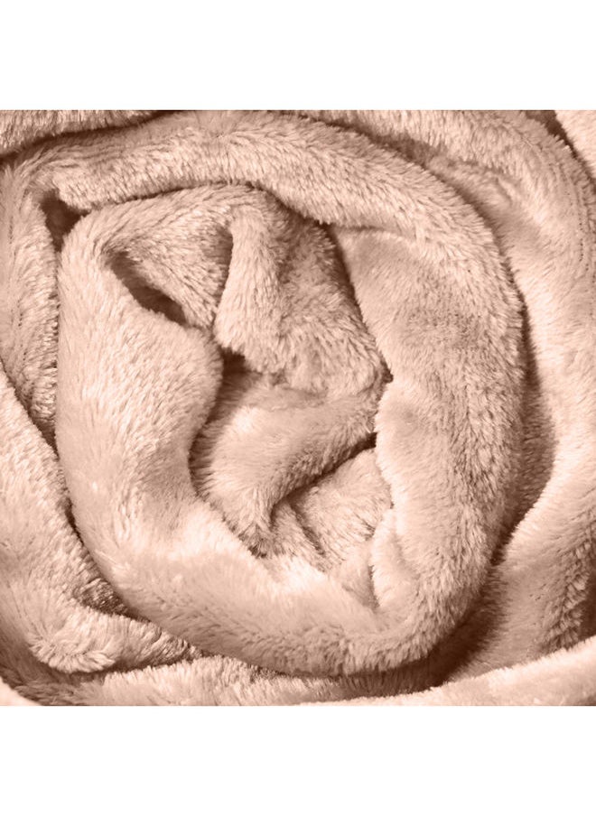 Hotel Linen Klub - Single Micro Fleece Flannel Blanket 260 GSM Super Plush and Comfy Throw Blanket Size 150 x 200cm Cream - Image 1