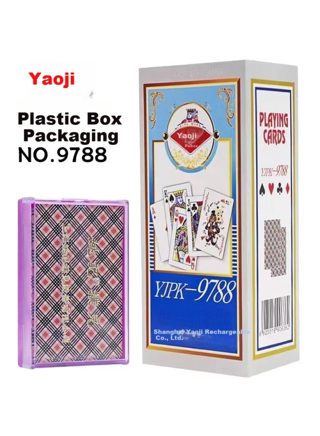 Yaoji Plastic Box Poker 9788 Landlord Blue Core Thick Plastic Box Packed 8 Pairs - Image 1